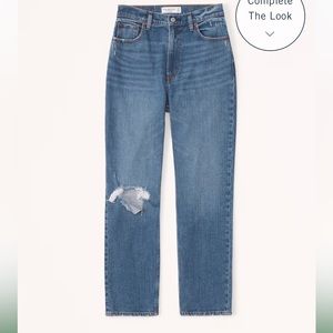 Abercrombie & Fitch Curve Love Ultra High Rise Ankle Straight Jean